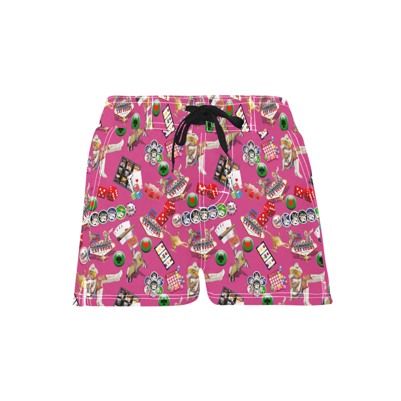 Las Vegas Icons Gamblers Delight - Pink Women's Casual Board Shorts (Model L54)