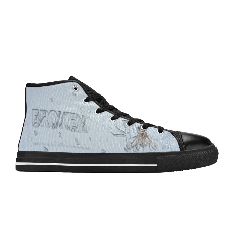 Broken Collectable Fly Women's Classic High Top Canvas Shoes (Model 017)