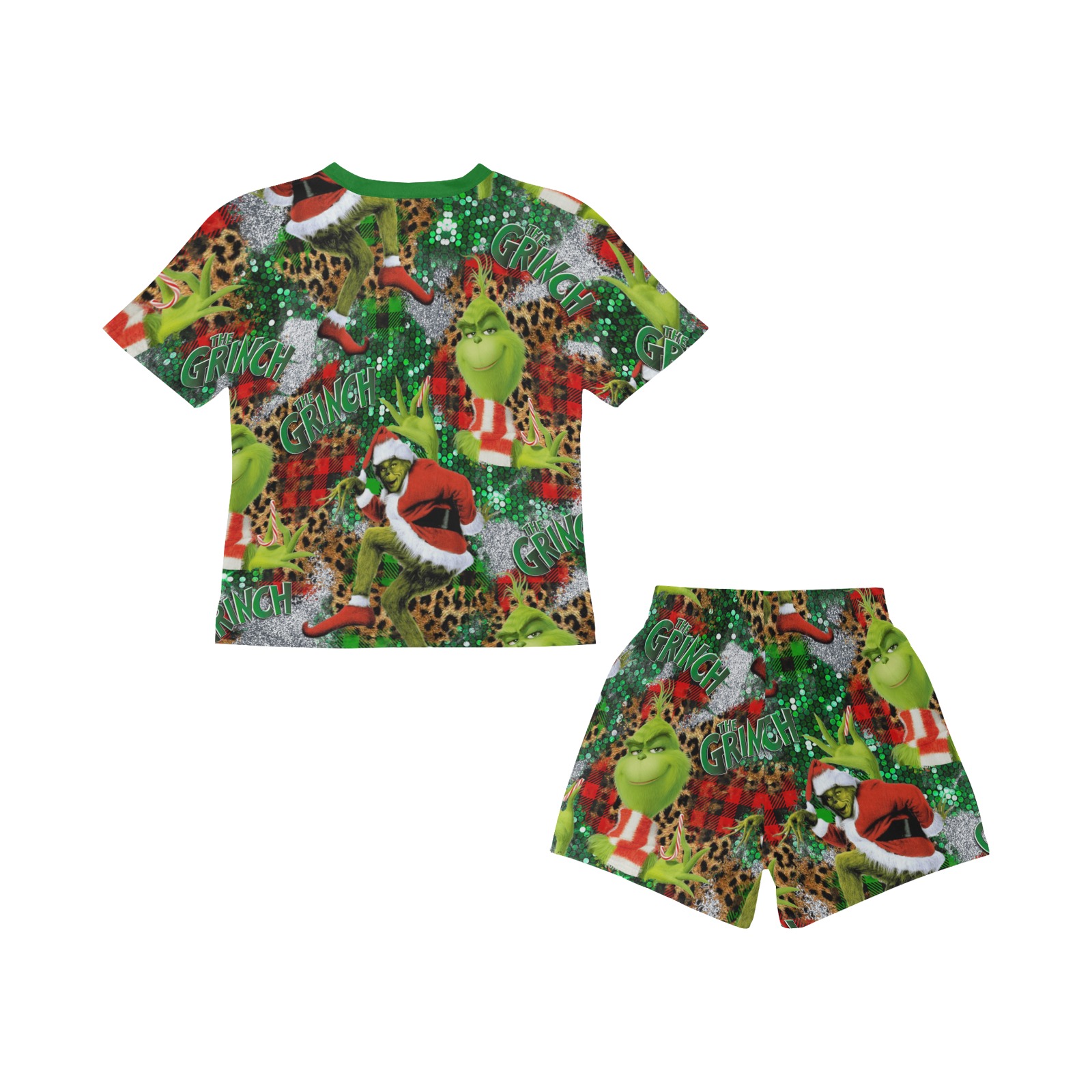 Green guy Pattern kids pajamas Little Girls' Short Pajama Set