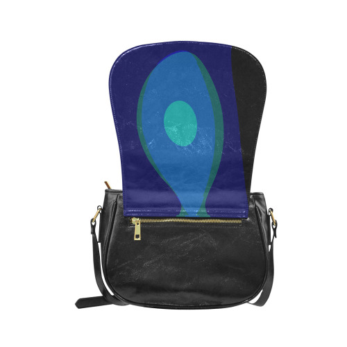 Dimensional Blue Abstract 915 Classic Saddle Bag/Large (Model 1648)