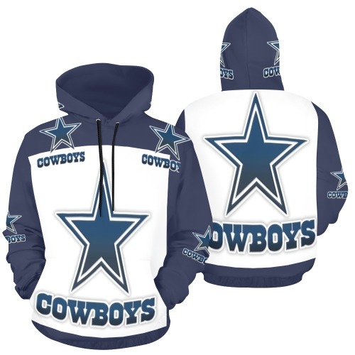 Cowboys Hoodie All Over Print Hoodie for Women (USA Size) (Model H13)