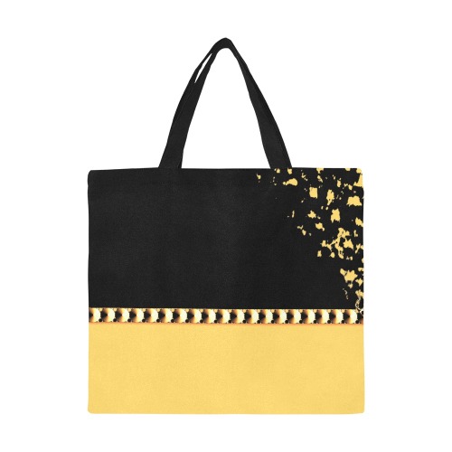 Dramatic Yellow and Black Geometric Art All Over Print Canvas Tote Bag/Large (Model 1699)
