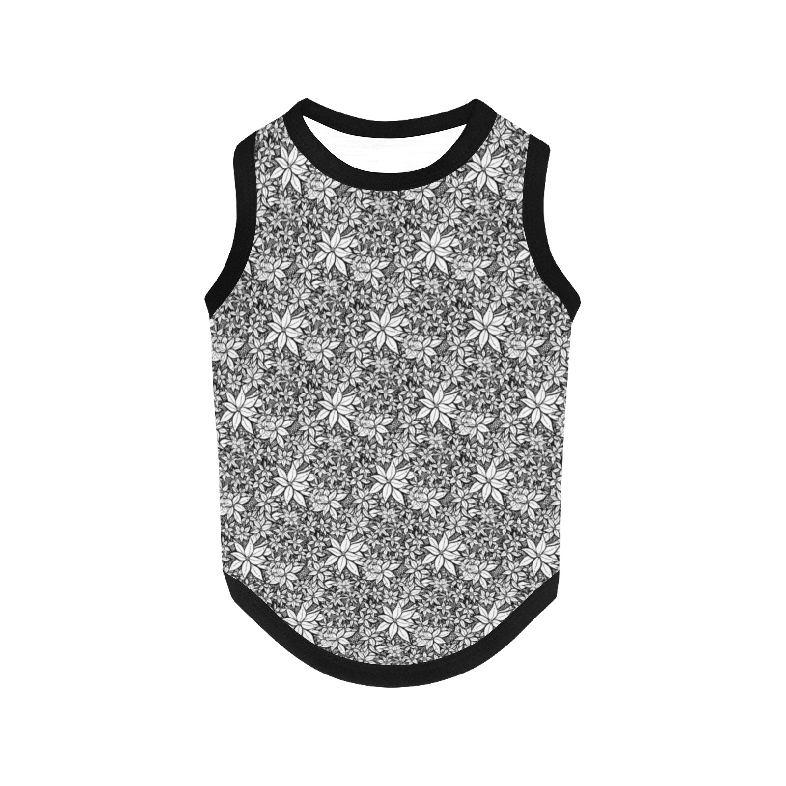 Petals in the Wind in Black All Over Print Pet Tank Top