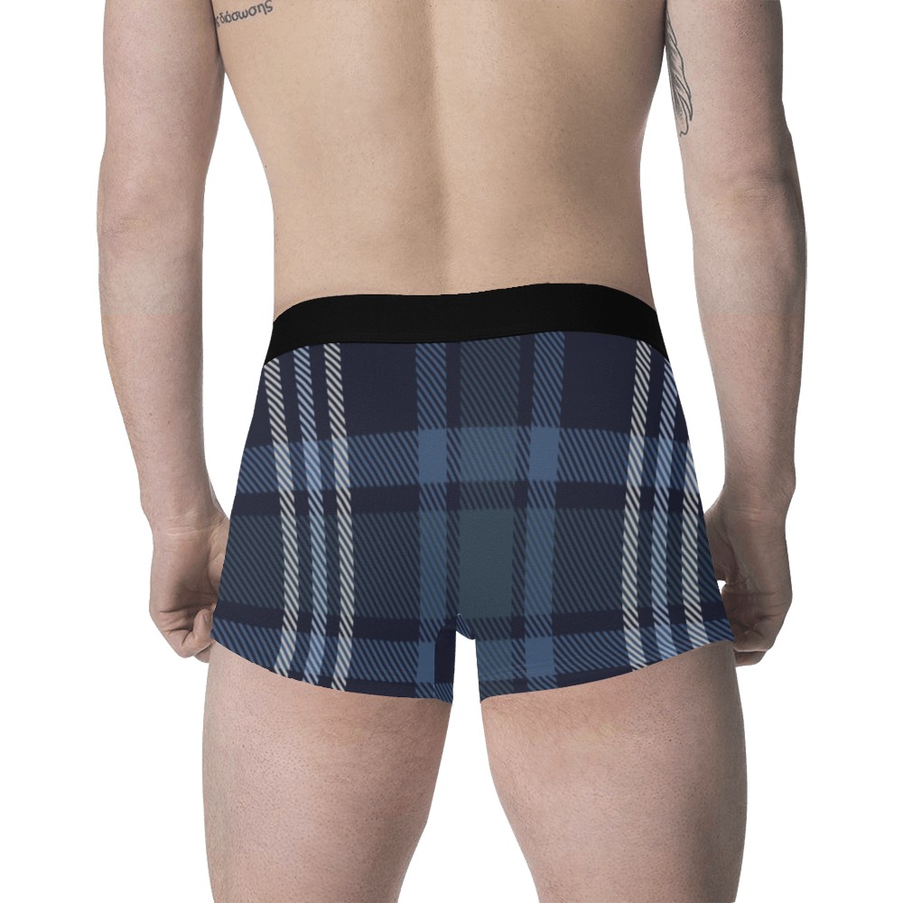 Blue Plaid Mens Men's Classic Boxer Briefs (Model L34)