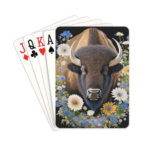 Bison, black background Playing Cards 2.5"x3.5"