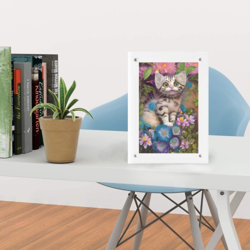 Cute Kittens 10 Acrylic Magnetic Photo Frame 5"x7"