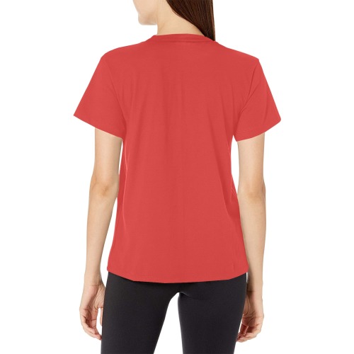 1 - Yahweh Be Praised Red T-Shirt Women Women's All Over Print Crew Neck T-Shirt (Model T40-2)