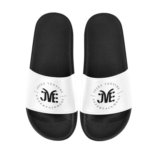 JVE Culture Unique Sliders (White and Black) Men's Slide Sandals (Model 057)