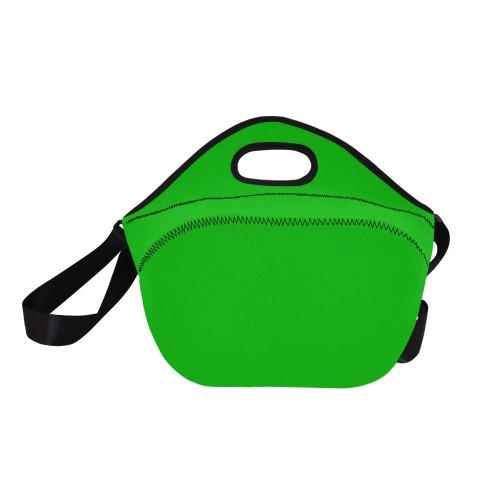 Merry Christmas Green Solid Color Neoprene Lunch Bag/Large (Model 1669)