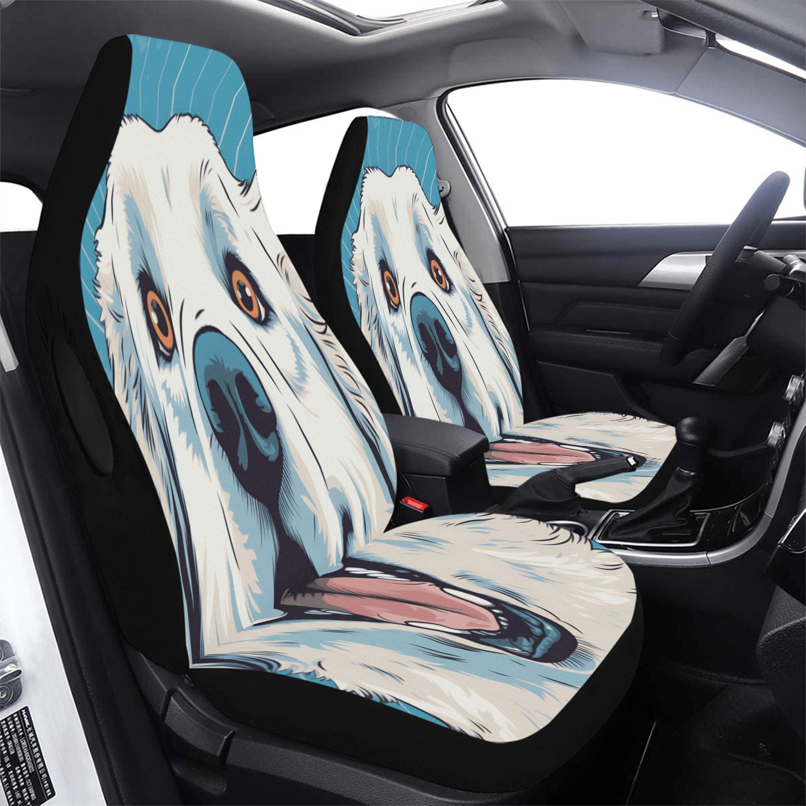 Great Pyrenean Pop Art Car Seat Cover Airbag Compatible (Set of 2)