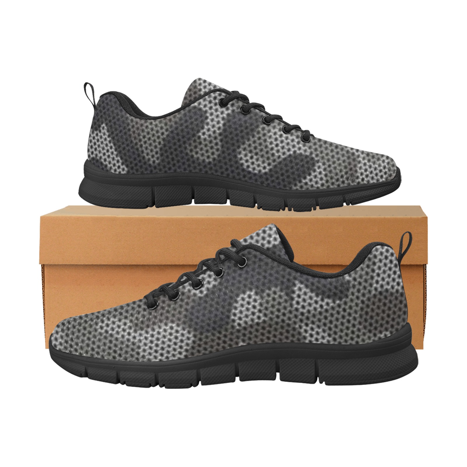 Grey Camo Men's Breathable Running Shoes (Model 055)