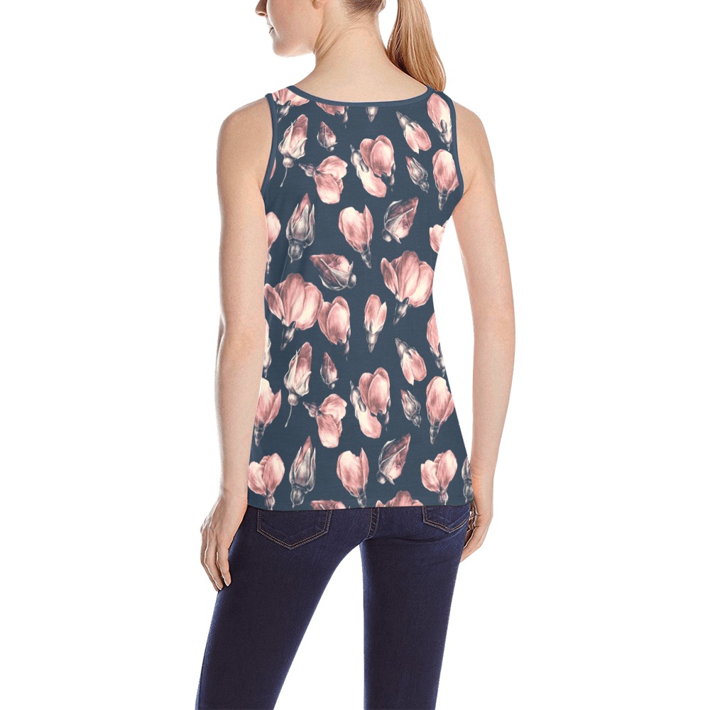 Tulips All Over Print Tank Top for Women (Model T43)
