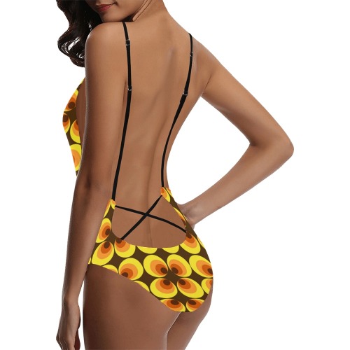 Retro Sexy Lacing Backless One-Piece Swimsuit (Model S10)