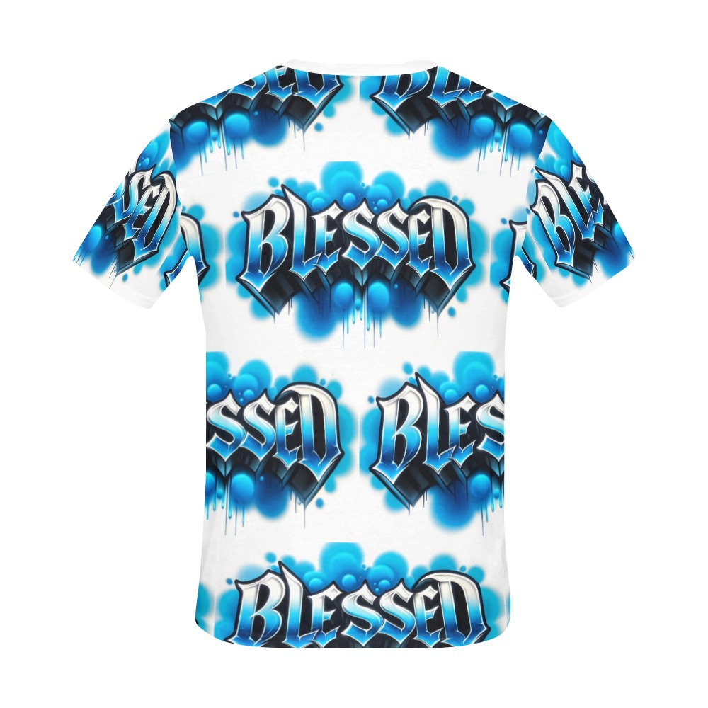 Sky Blue Blessed - All Over Print T-Shirt for Men (USA Size) (Model T40)