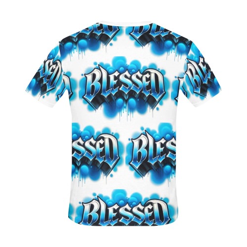 Sky Blue Blessed - All Over Print T-Shirt for Men (USA Size) (Model T40)