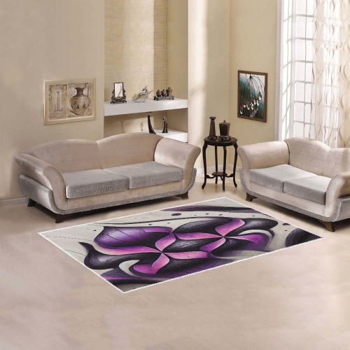 violet and black abstract pattern 8 Area Rug 5'x3'3''
