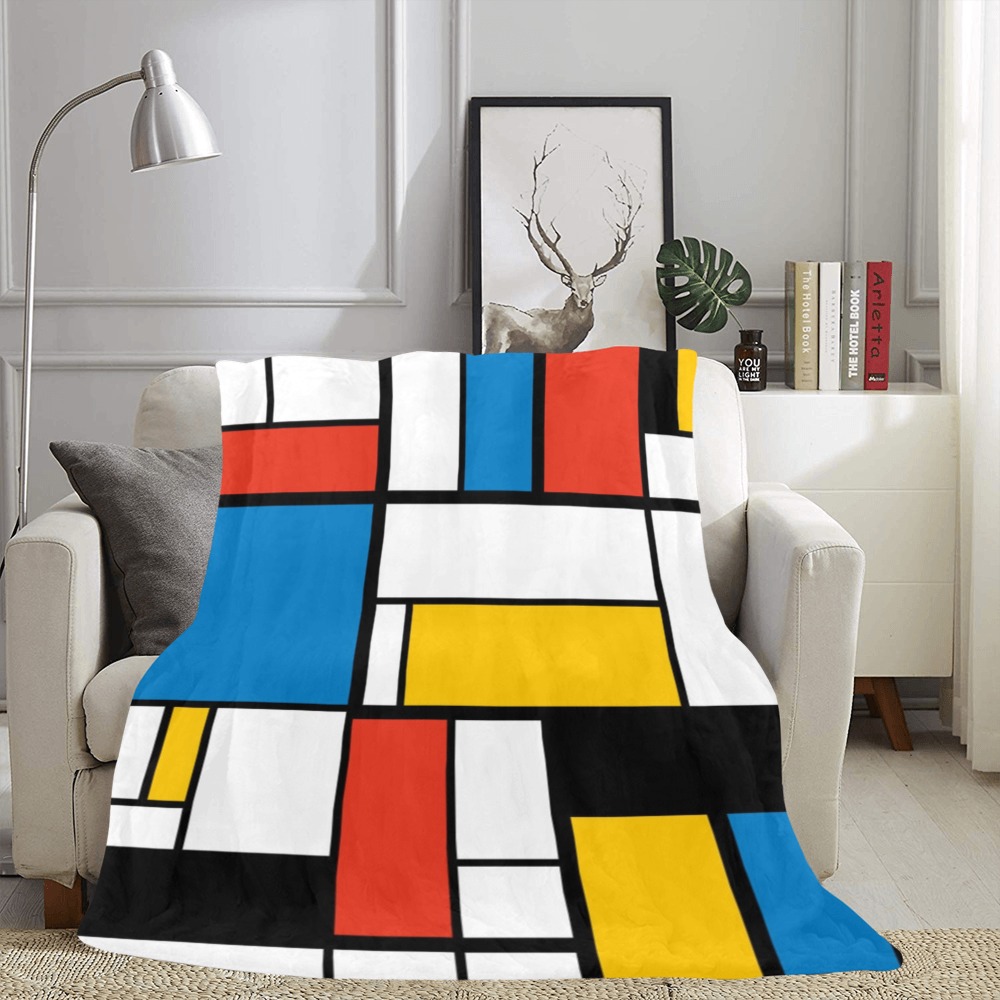 Mondrian De Stijl Modern Ultra-Soft Micro Fleece Blanket 60"x80"
