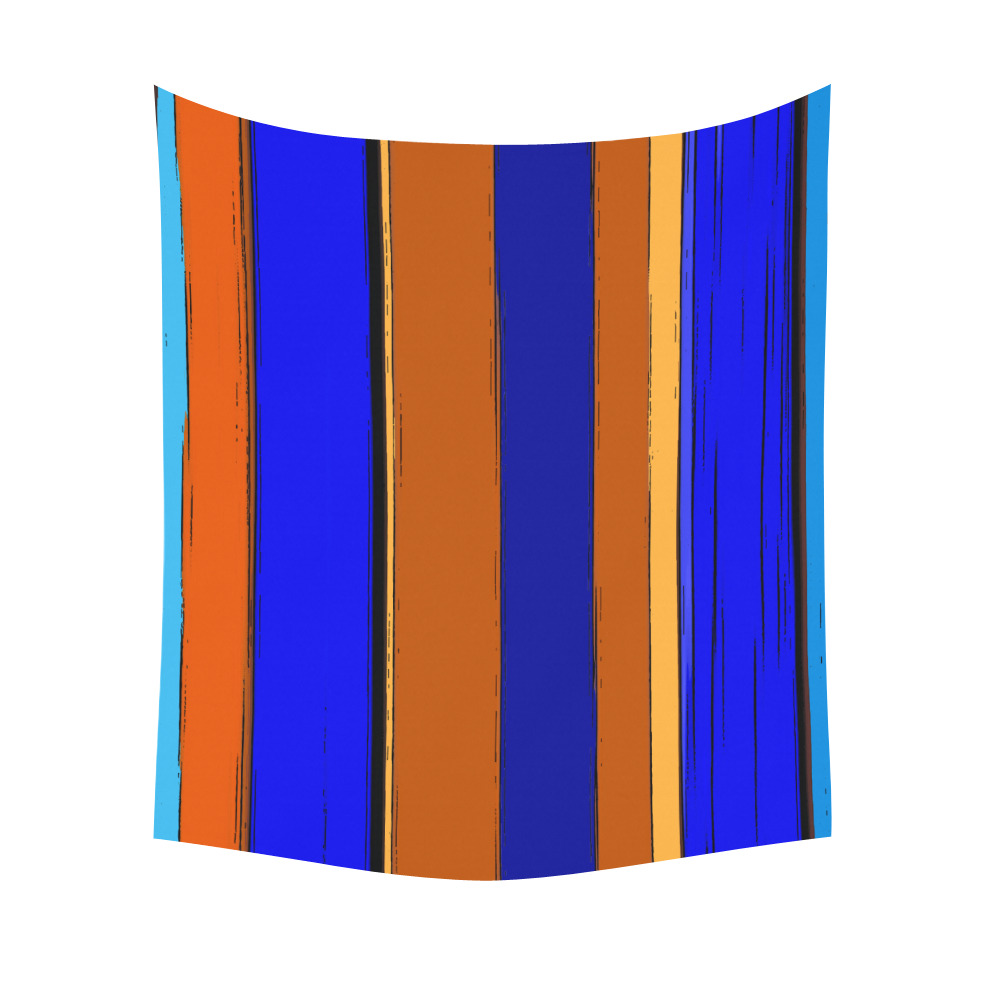Abstract Blue And Orange 930 Polyester Peach Skin Wall Tapestry 51"x 60"
