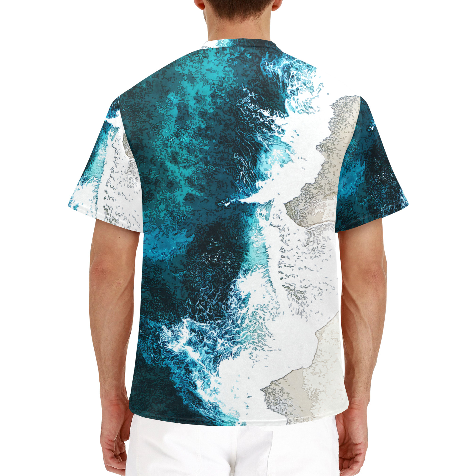 Ocean And Beach Men's Henley T-Shirt (Model T75)
