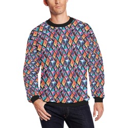 Cute Colorful Geometric Mid Century All Over Print Crewneck Sweatshirt for Men (Model H18)