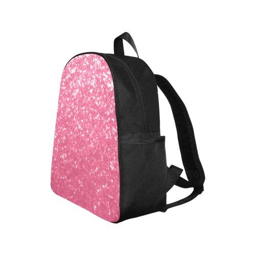 Magenta light pink red faux sparkles glitter Multi-Pocket Fabric Backpack (Model 1684)