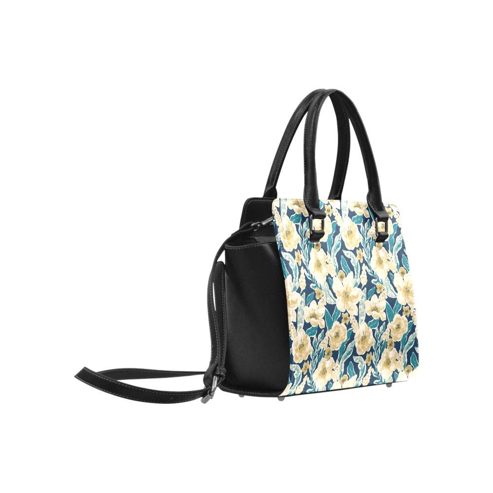 Painted Flowers Classic Shoulder Handbag (Model 1653)