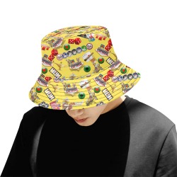 Las Vegas Icons Gamblers Delight / Yellow All Over Print Bucket Hat for Men