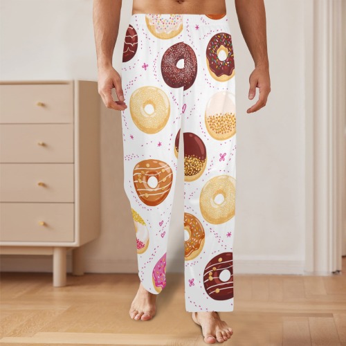 Doughnut Print Men's Pajama Trousers without Pockets