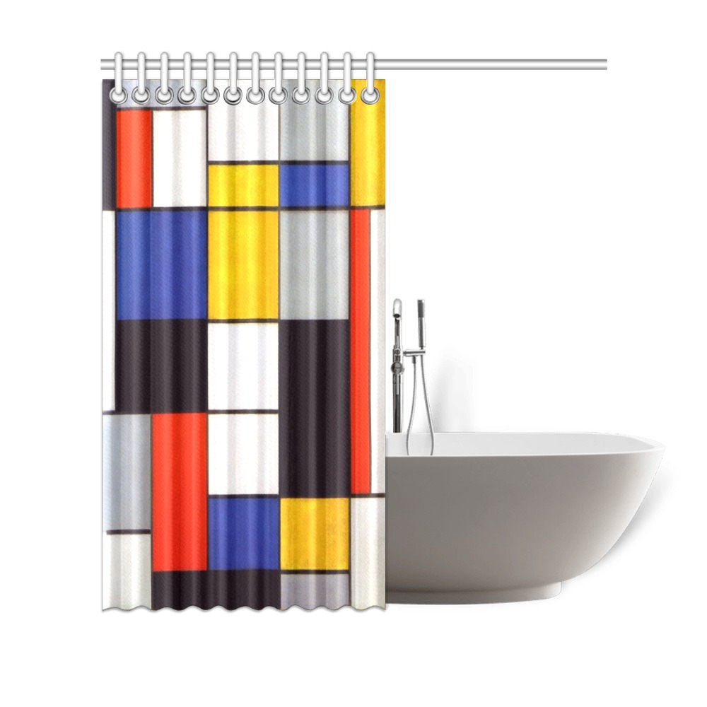 Composition A by Piet Mondrian Shower Curtain 69"x70"