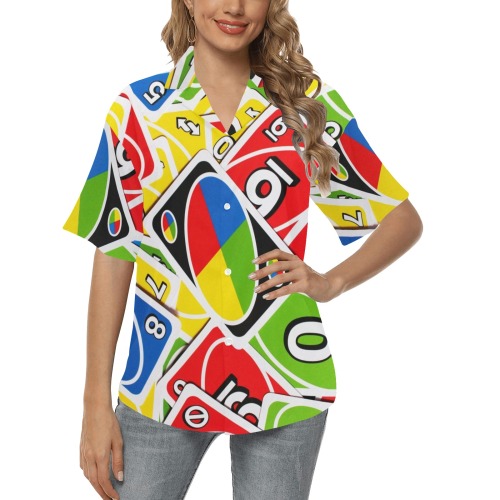 ONE All Over Print Hawaiian Shirt for Women (Model T58)