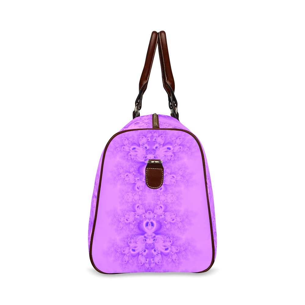 Purple Lilacs Frost Fractal Waterproof Travel Bag/Small (Model 1639)