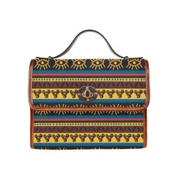 African patterns -16 Waterproof Canvas Bag-Brown (All Over Print) (Model 1641)