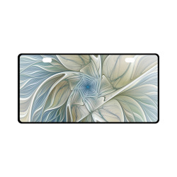 Floral Fantasy Pattern Abstract Blue Khaki Fractal License Plate