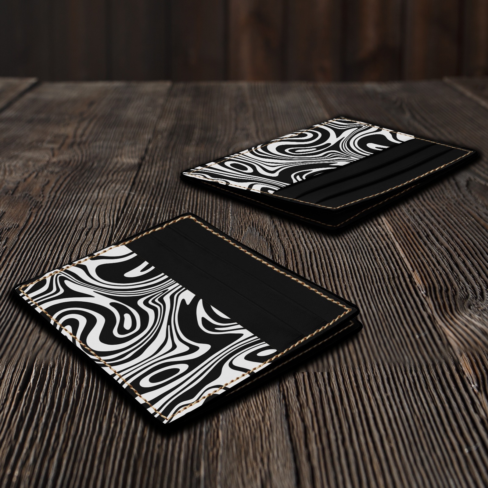 Black and White Marble Card Holder