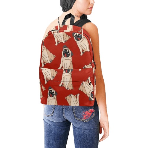 Pugs Red Unisex Classic Backpack (Model 1673)