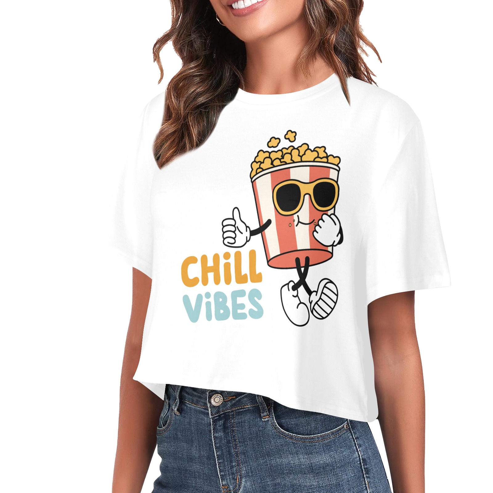 Chill Vibes Women's Cropped T-shirt (Model T80)