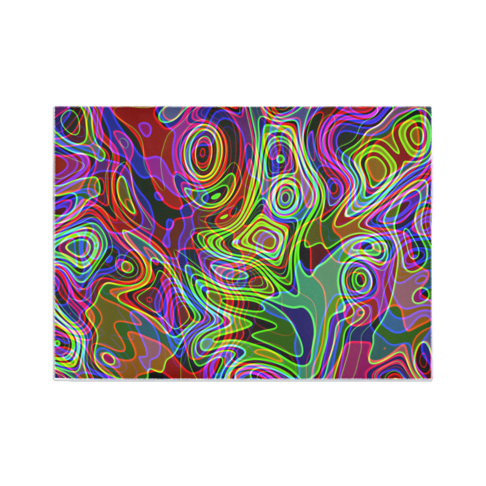 Abstract Retro Neon Pattern Background Design Area Rug7'x5'