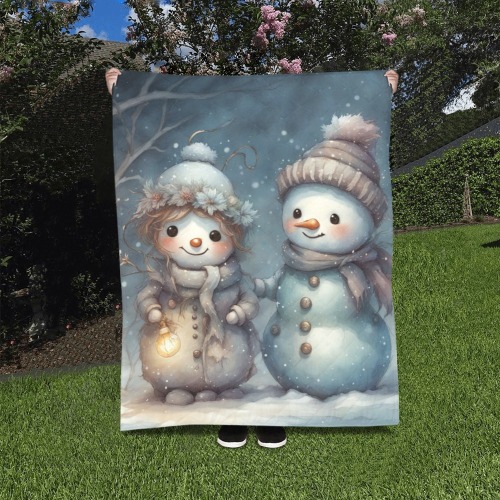 Snowman Couple Quilt 40"x50"