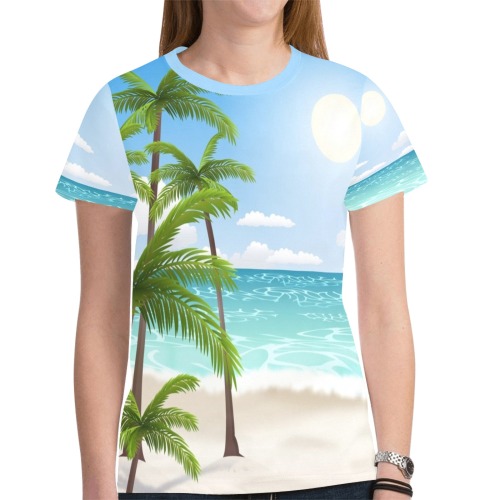 summer landscape collectable fly New All Over Print T-shirt for Women (Model T45)