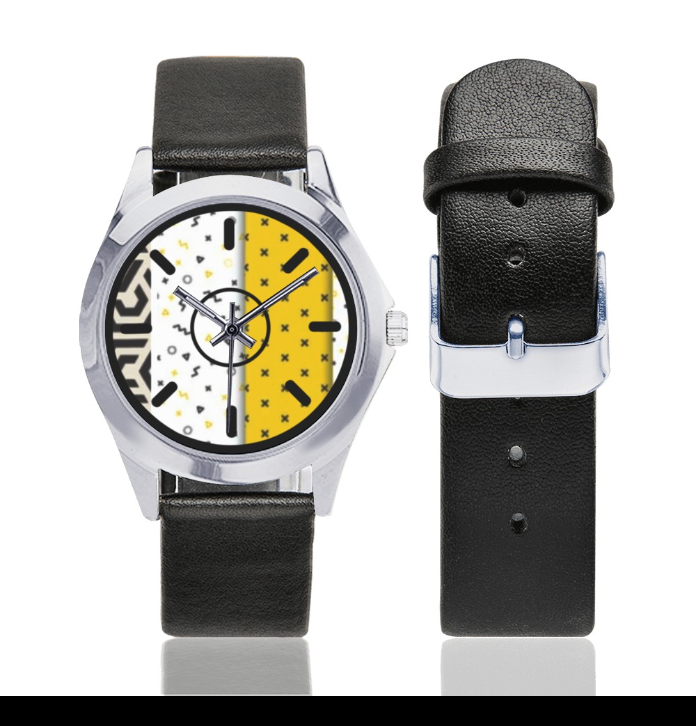 bb 4hr Unisex Silver-Tone Round Leather Watch (Model 216)