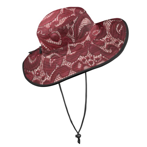 Red Lace  Momma Wide Brim Bucket Hat