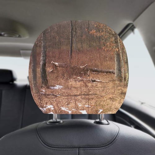 Falling tree in the woods Car Headrest Cover (2pcs)