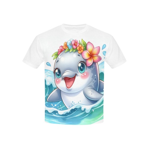 Watercolor Dolphin 1 Kids' All Over Print T-shirt (USA Size) (Model T40)