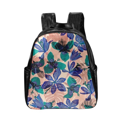 The tropical garden abstract Multi-Pockets Backpack (Model 1636)
