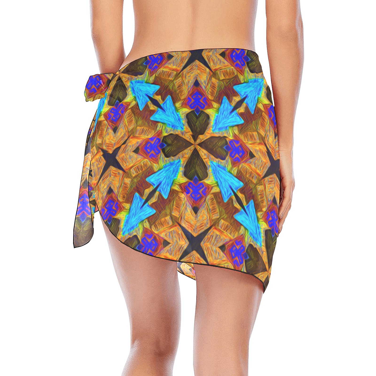 Sarong Pattern Shape Dancing Triangles Beach Sarong Wrap | ID: D6557004