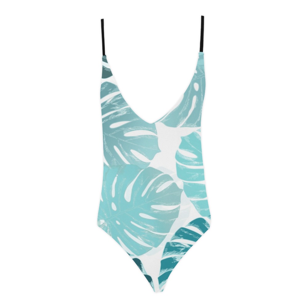 Blue romance Sexy Lacing Backless One-Piece Swimsuit (Model S10)