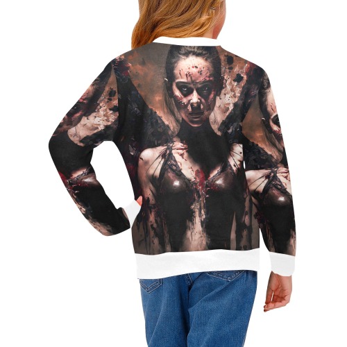 Angel of death Girls' All Over Print Crew Neck Sweater (Model H49)