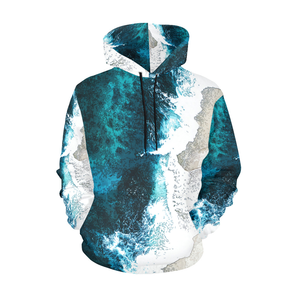Ocean And Beach All Over Print Hoodie for Men (USA Size) (Model H13)