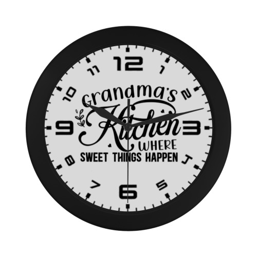 Grandmas Kitchen Where Sweet Things Happen Circular Plastic Wall clock