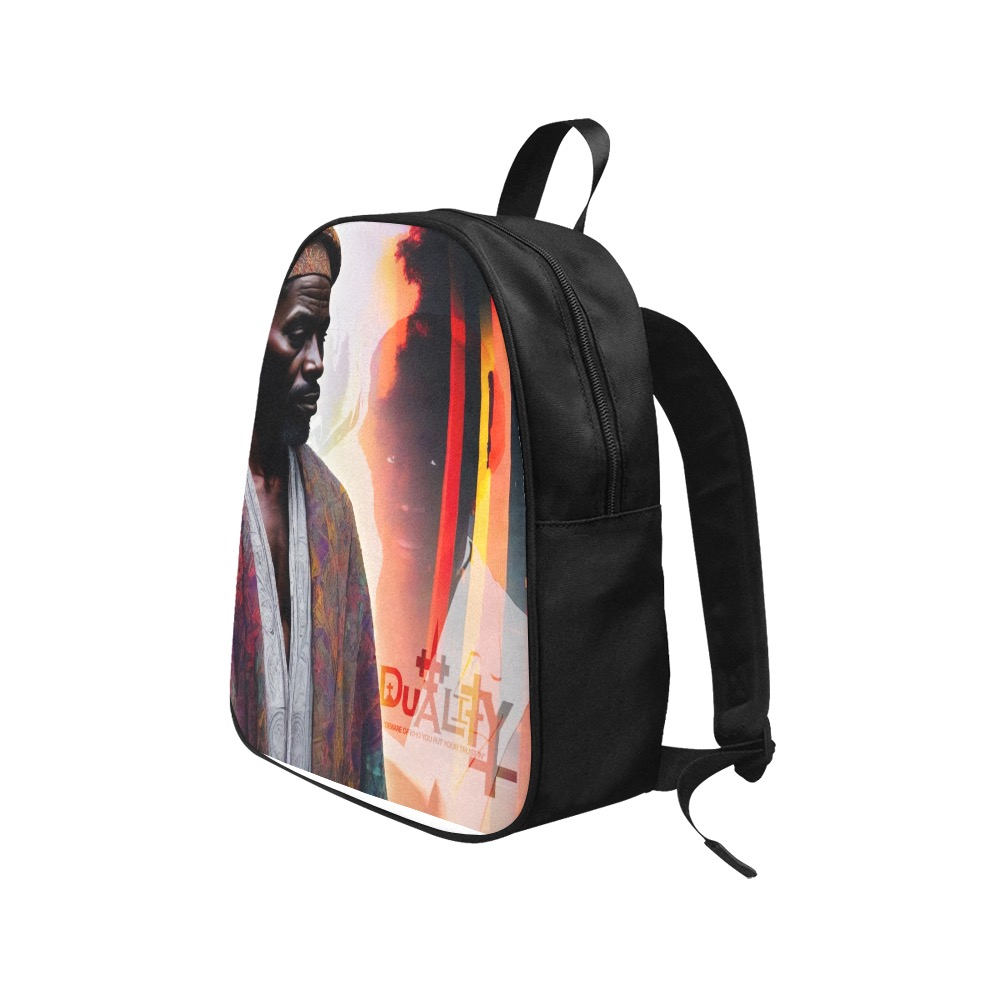 DUALITY 1 COVER Fabric School Backpack (Model 1682) (Medium)